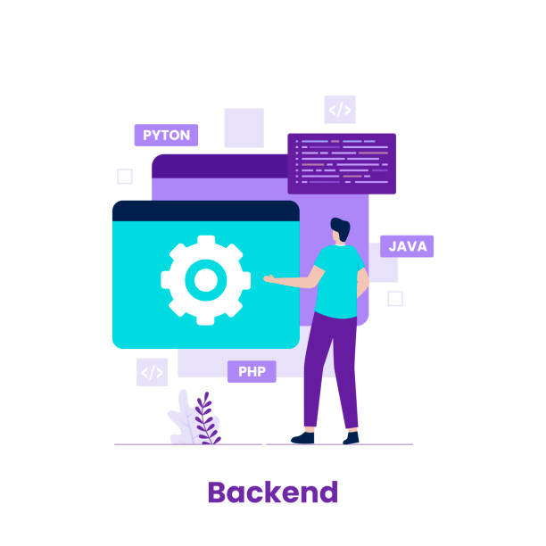 flat design backend of developer concept - 系統(tǒng)軟件 幅插畫檔、美工圖案、卡通及圖標(biāo)